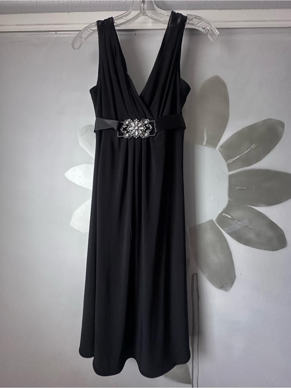 Scarlett Nite Black Maxi Dress with Jeweled Waist